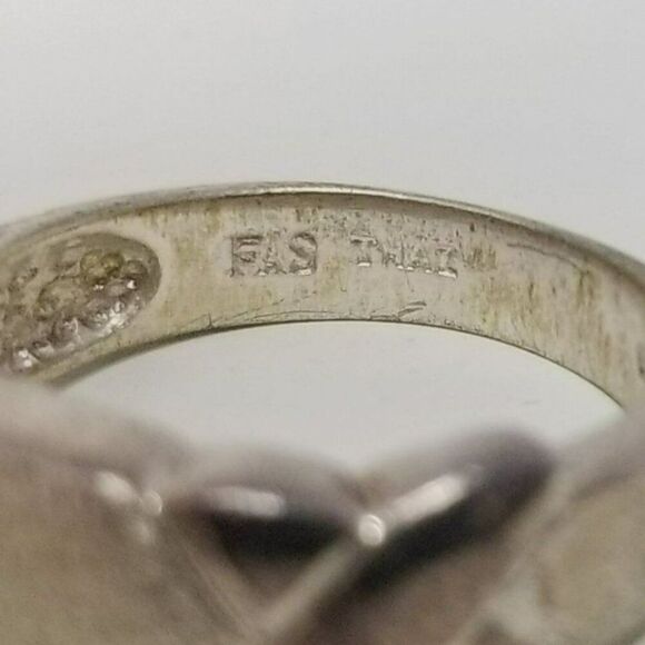 Vintage Sterling Silver Band Ring, Size 6 1/2, Signed FAS Stacking Unisex Estate - Picture 5 of 8
